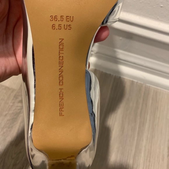 French Connection Silver Mirror Heels - Picture 5 of 7